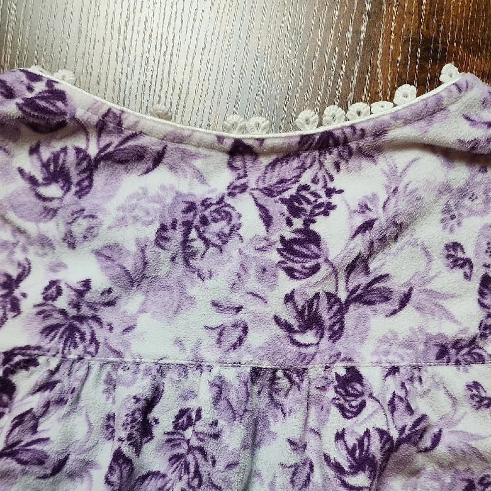 LANZ OF SALZBURG | Lavender Floral Long-Sleeve Traditional Modest‎ Nightgown | S